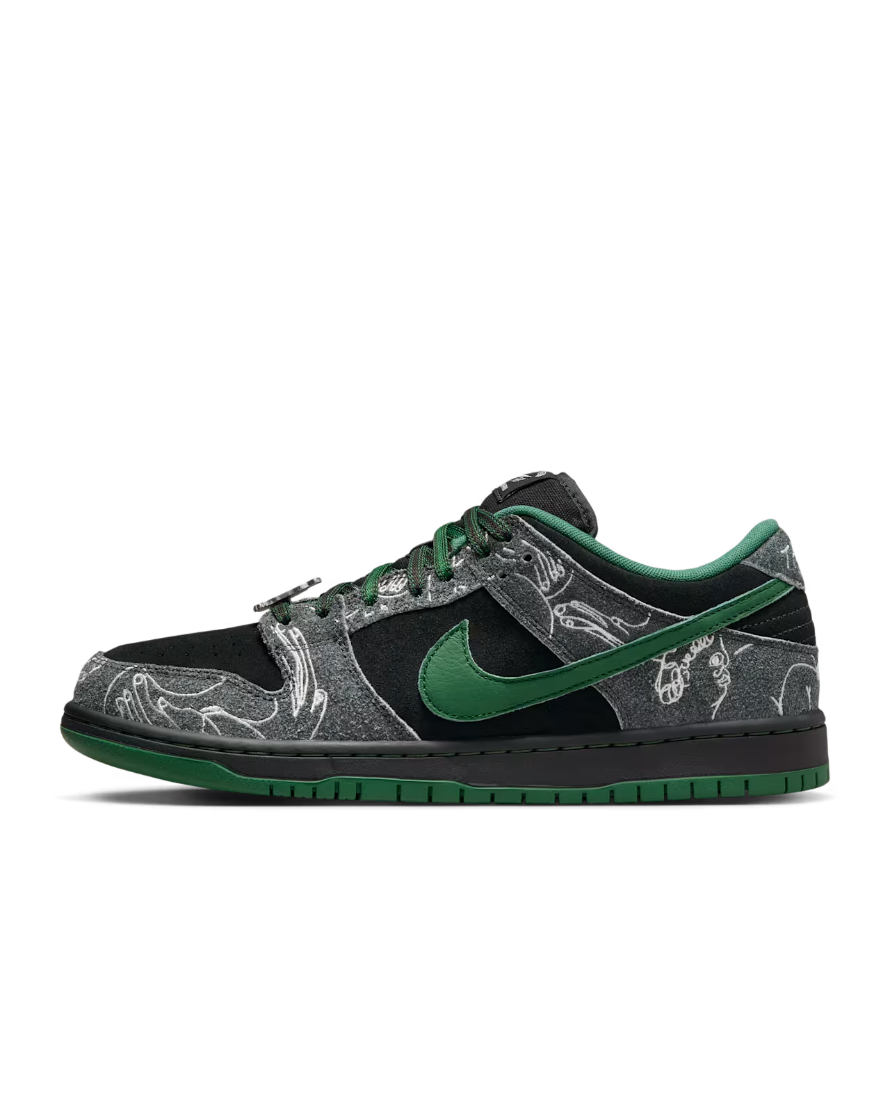 Nike SB Dunk Low Pro x There Anthracite and Gorge Green